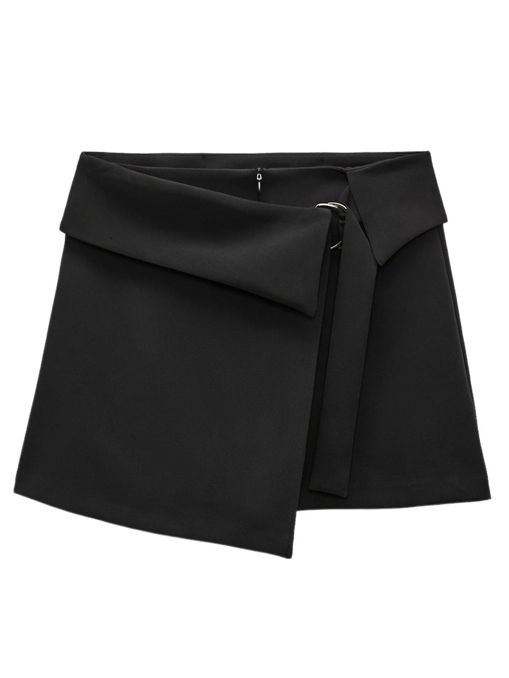 Zara Black Wrap Mini Skirt with Asymmetric Belt